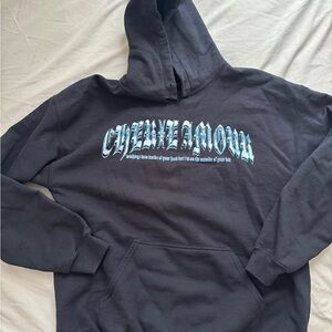 Gildan Black Hoodie with Blue Graphic